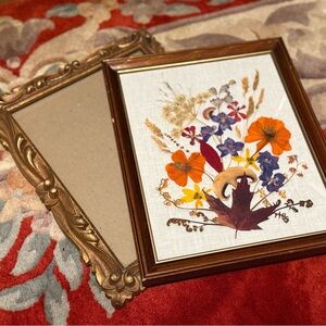 Floral Pressed Art in Wooden Frame